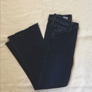 MOTHER Dark Blue Weekender Fray Jeans